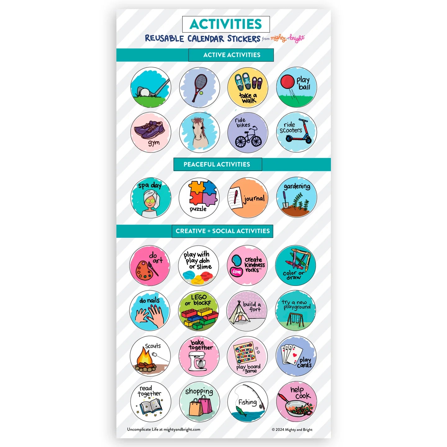 Kids' Scheduling: Reusable Sticker Bundle