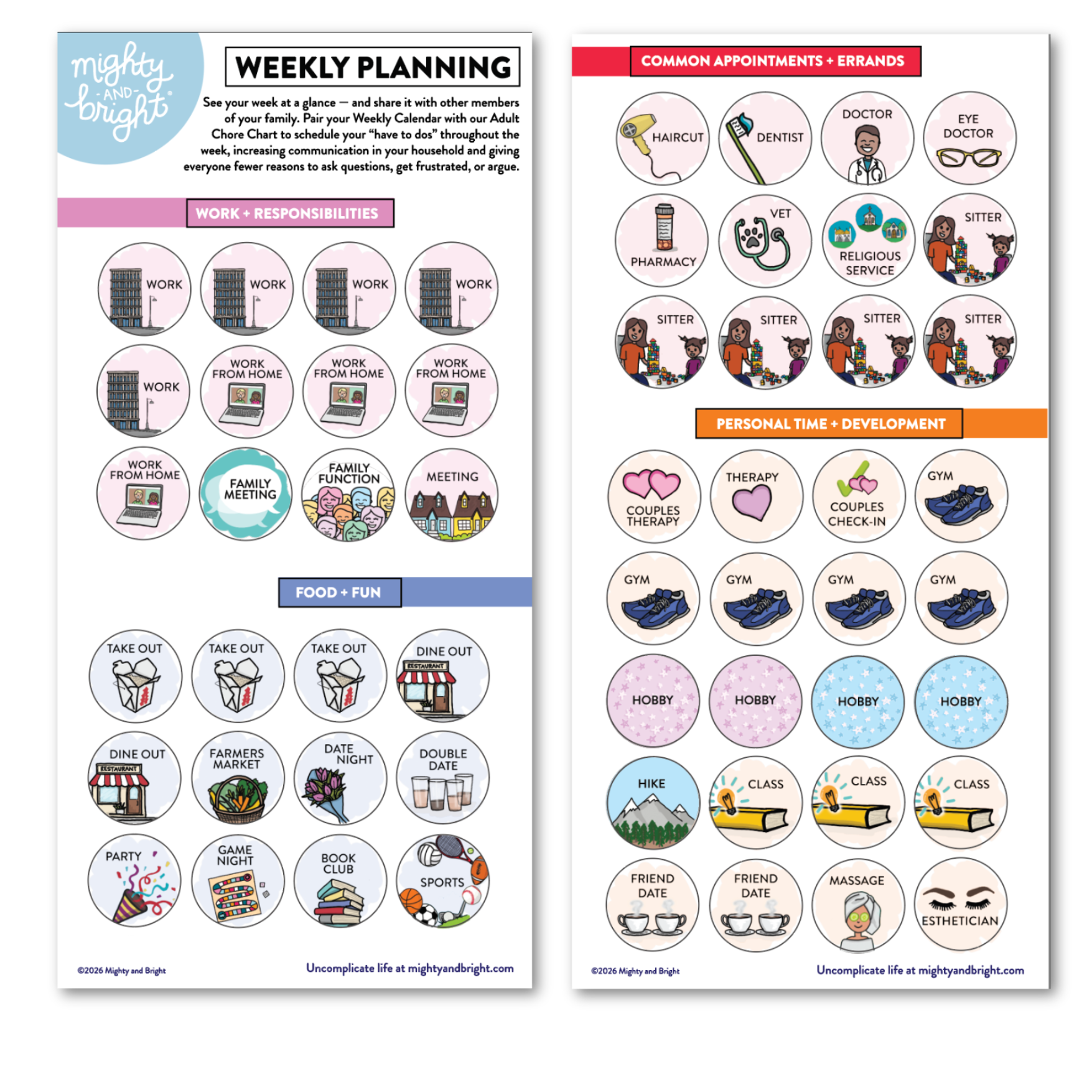 Adult Weekly | Reusable Stickers