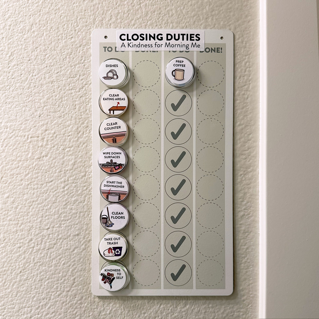 Household Closing Duties Visual Chart With Kc Davis Mighty Bright 4647