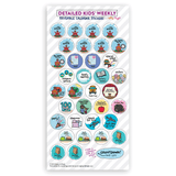 Detailed Kids' Weekly Calendar Stickers