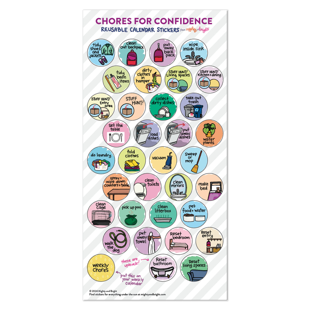 Kids' Chores | Reusable Stickers – Mighty + Bright