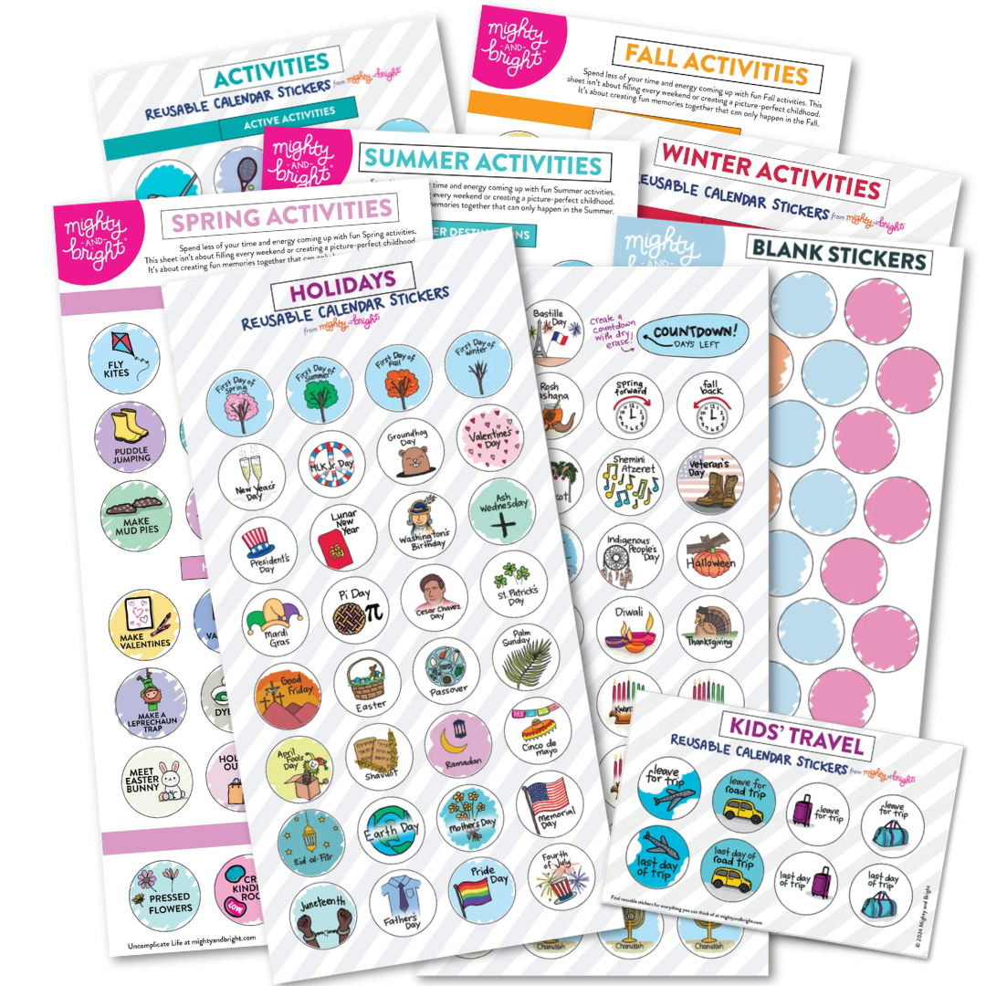 Kids' Scheduling: Reusable Sticker Bundle