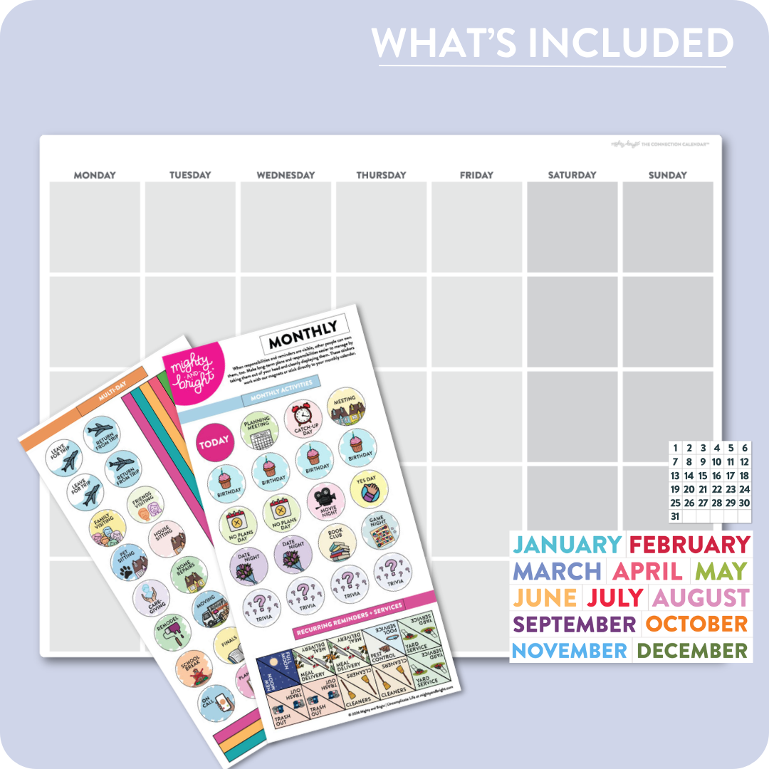 Monthly Calendar + Stickers Bundle