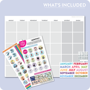 Monthly Calendar + Stickers Bundle