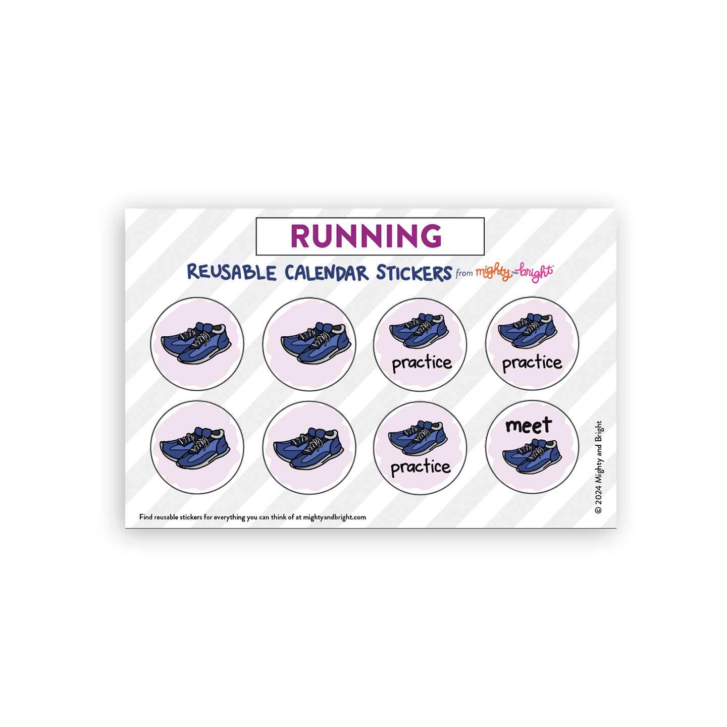 Sticker Patch Running Running | Reusable Stickers – Mighty + Bright