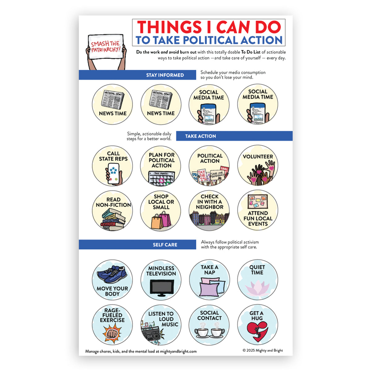 Political Action | Reusable Stickers – Mighty + Bright