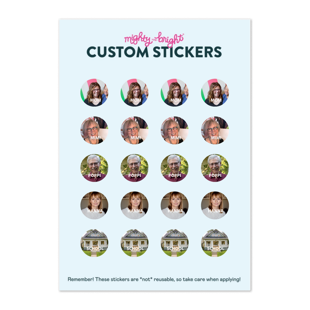 Upload Your Own Design | Customizable Stickers – Mighty + Bright