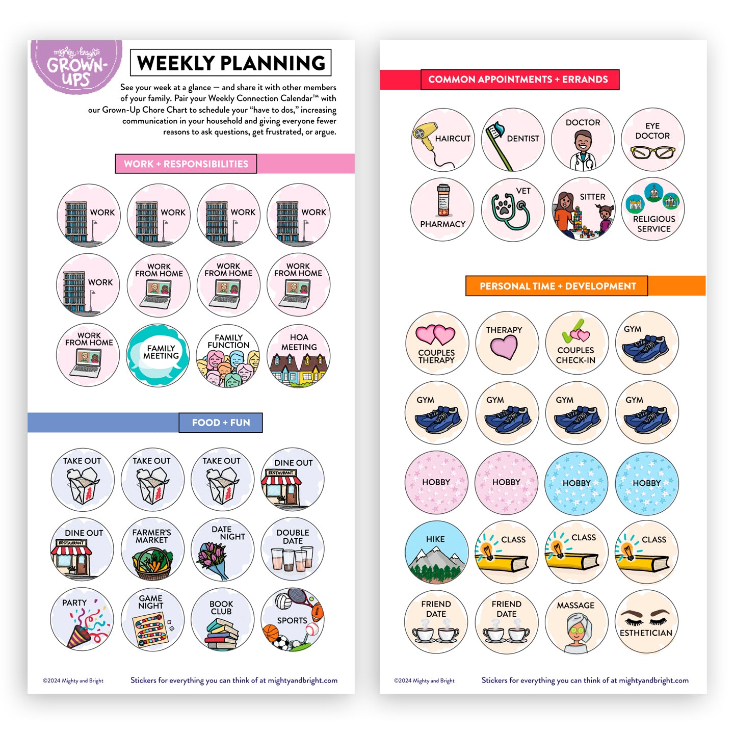 Bundle + Save: Adult Visual Schedules – Mighty + Bright